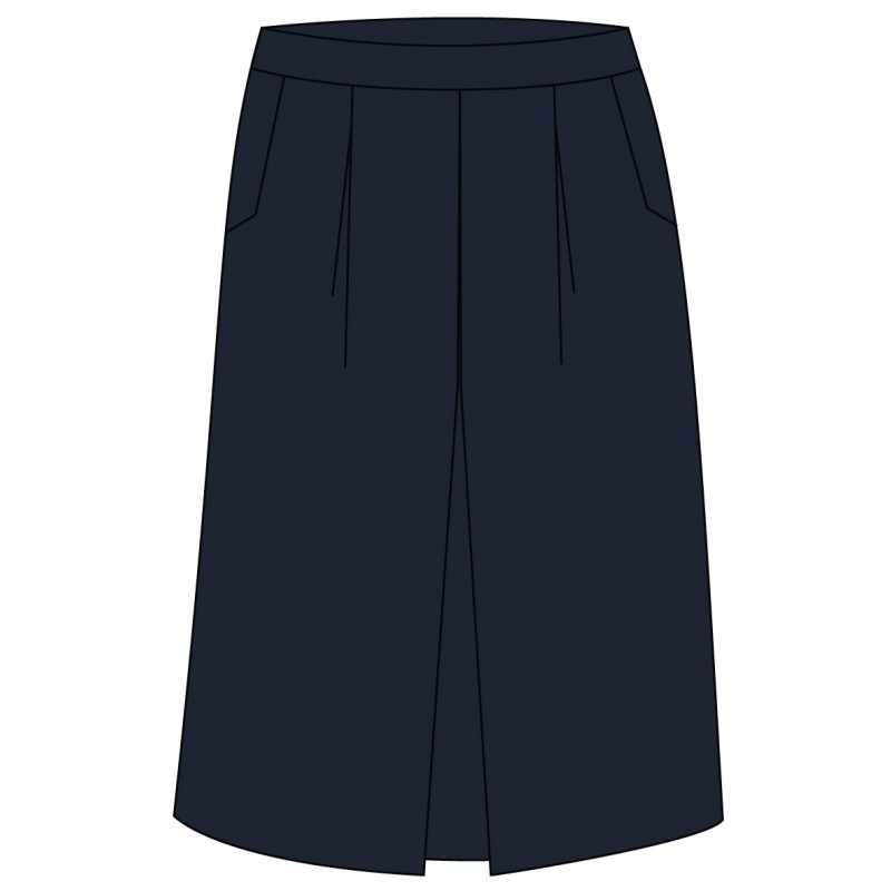 Navy Blue Pleated Skirt