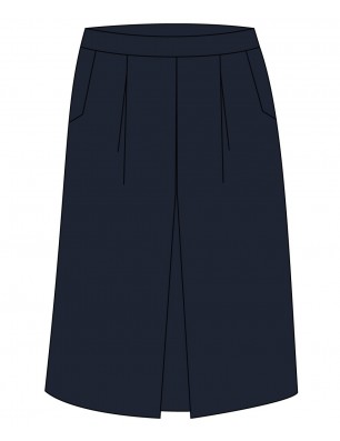 Navy Blue Pleated Skirt