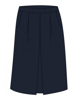 Navy Blue Pleated Skirt