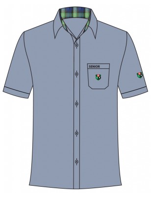 Greyish Blue Shirt With Senior Logo