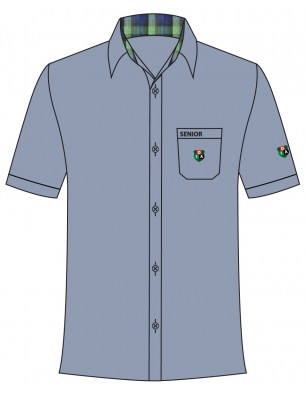 Greyish Blue Shirt With Senior Logo