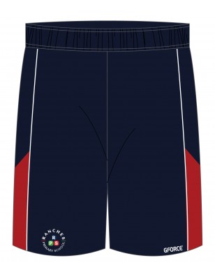 Navy Blue PE Short With Green Piping