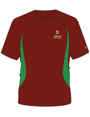 Maroon/Green Panel HC T.Shirt -- [KG1 - GRADE 12]