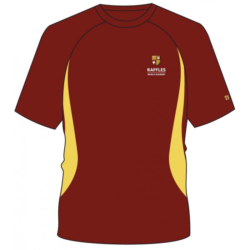 Maroon/Yellow Panel HC T.Shirt -- [KG1 - GRADE 12]